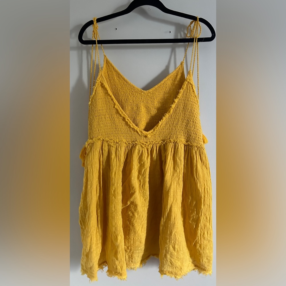 Free People Endless Summer Yellow Tassle Sun Drenched Dress Size S - Picture 5 of 12